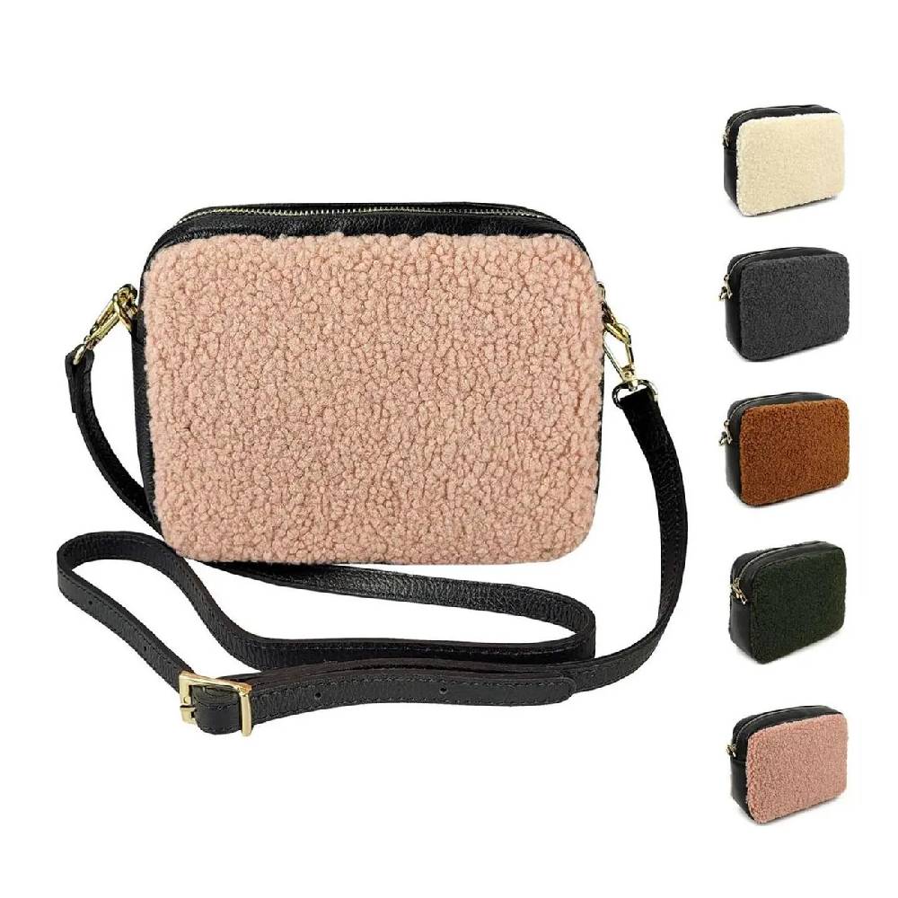 OBC Made in Italy Damen Teddy Tasche Schultertasche Pelz Bodybag Ledertasche Umhängetasche Kunstfell Crossover Damentasche Crossbody Plüsch Felltasche Wintertasche OBC Made in Italy Damen Teddy Tasche Schultertasche Pelz Bodybag Ledertasche Umhängetasche Kunstfell Crossover Damentasche Crossbody Plüsch Felltasche Wintertasche