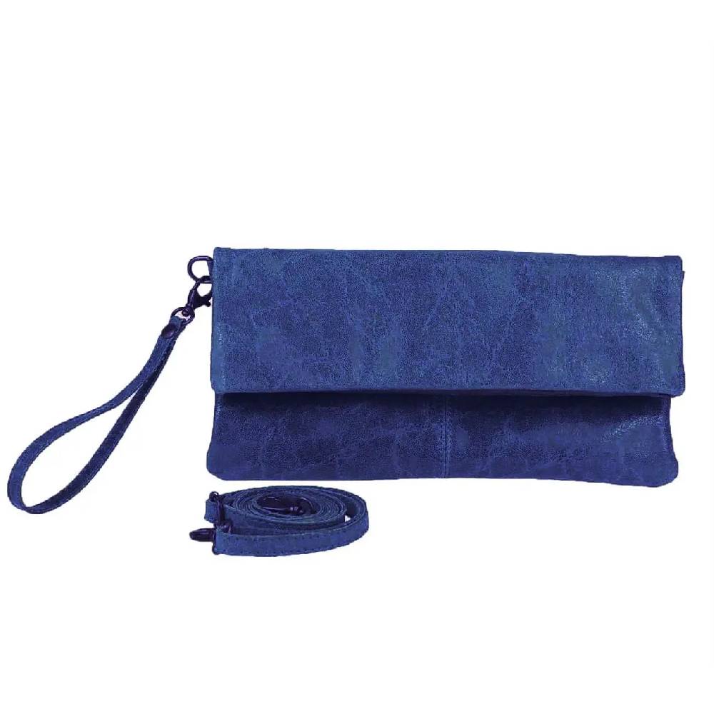 OBC Made In Italy Leder Damen Schultertasche Rindleder Vera Pelle Borsetta Tasche Clutch Schmucktasche Umhängetasche