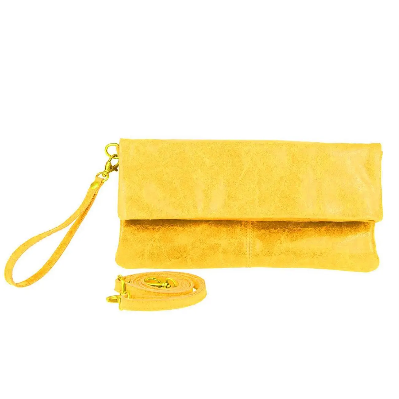 OBC Made In Italy Leder Damen Schultertasche Rindleder Vera Pelle Borsetta Tasche Clutch Schmucktasche Umhängetasche