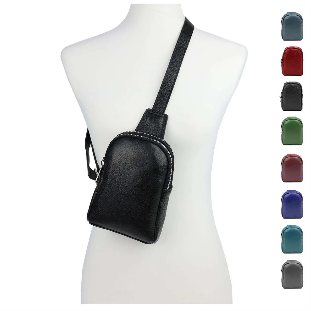 OBC MADE IN ITALY LEDER TASCHE Crossbody Bodybag Sling Rucksack Crossover Schultertasche Brusttasche Umhängetasche Bag damen herren unisex