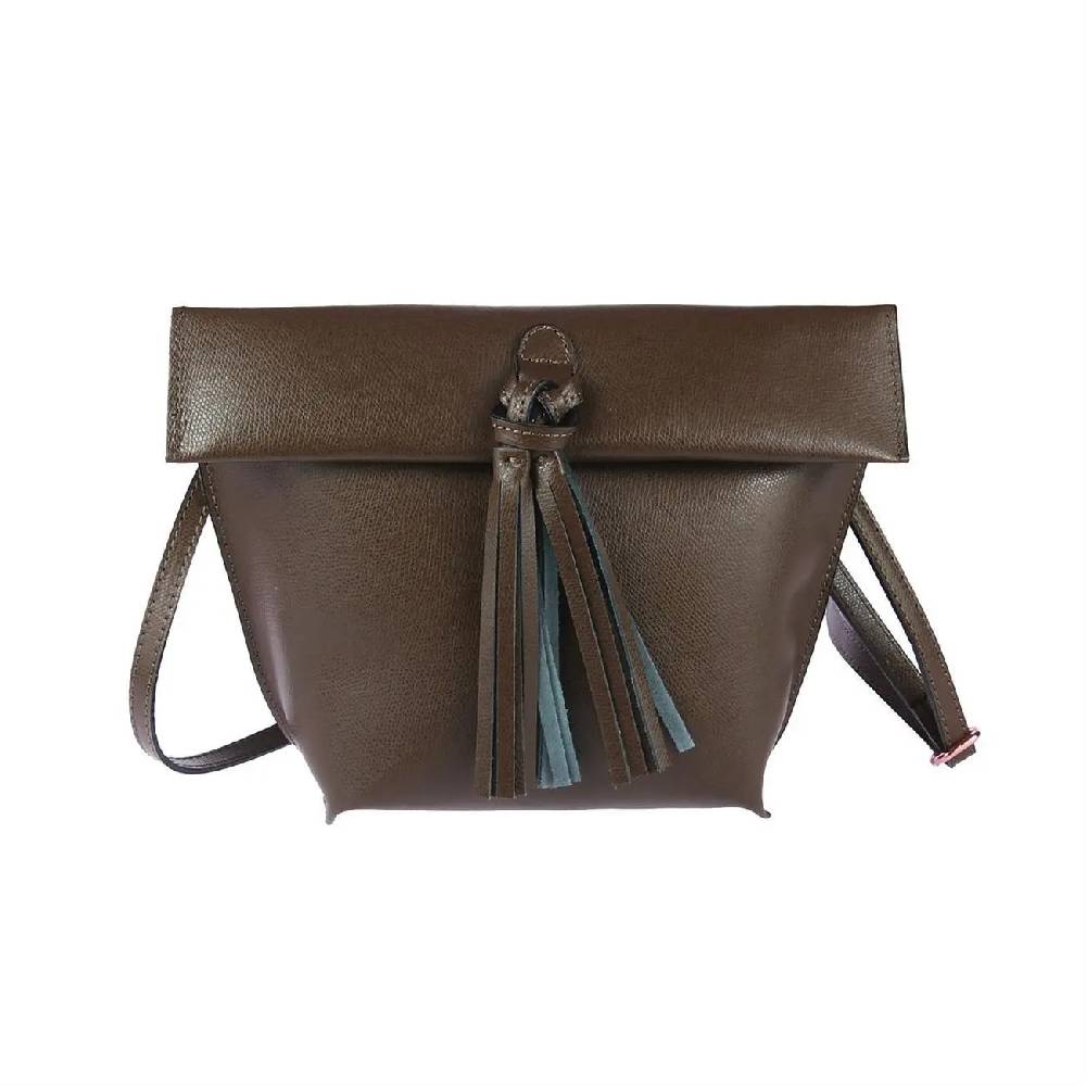 OBC Made In Italy Ledertasche Schultertasche Umhängetasche Borsetta Schmucktasche Handtasche Henkeltasche Fransentasche