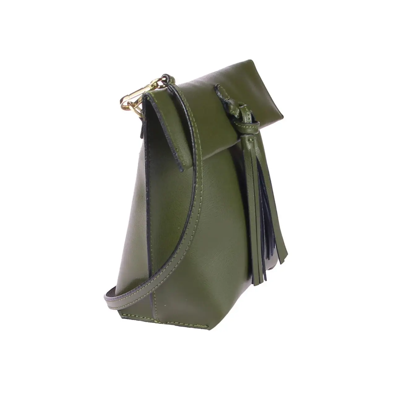 OBC Made In Italy Ledertasche Schultertasche Umhängetasche Borsetta Schmucktasche Handtasche Henkeltasche Fransentasche