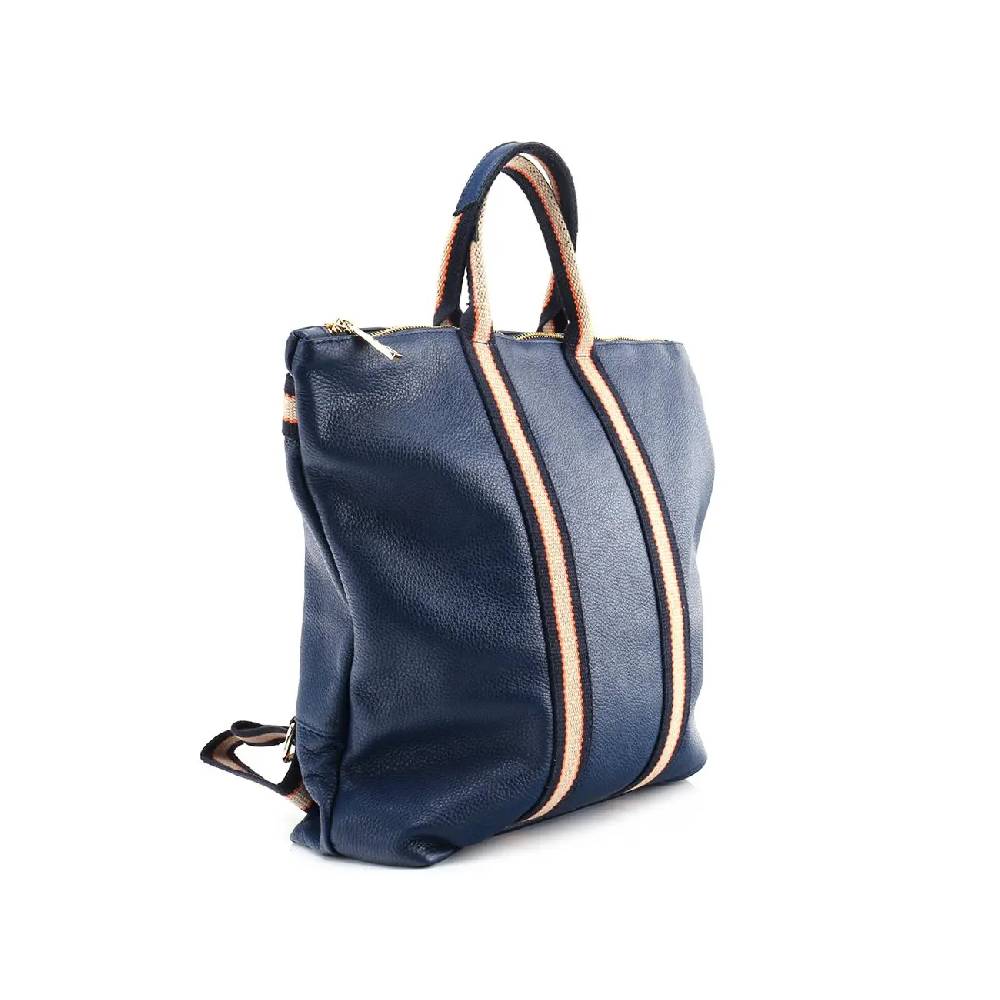 OBC Made In Italy XXL Damen Leder Rucksack Tasche Shopper Handtasche Schultertasche Cityrucksack Daypack Ledertasche Freizeitrucksack