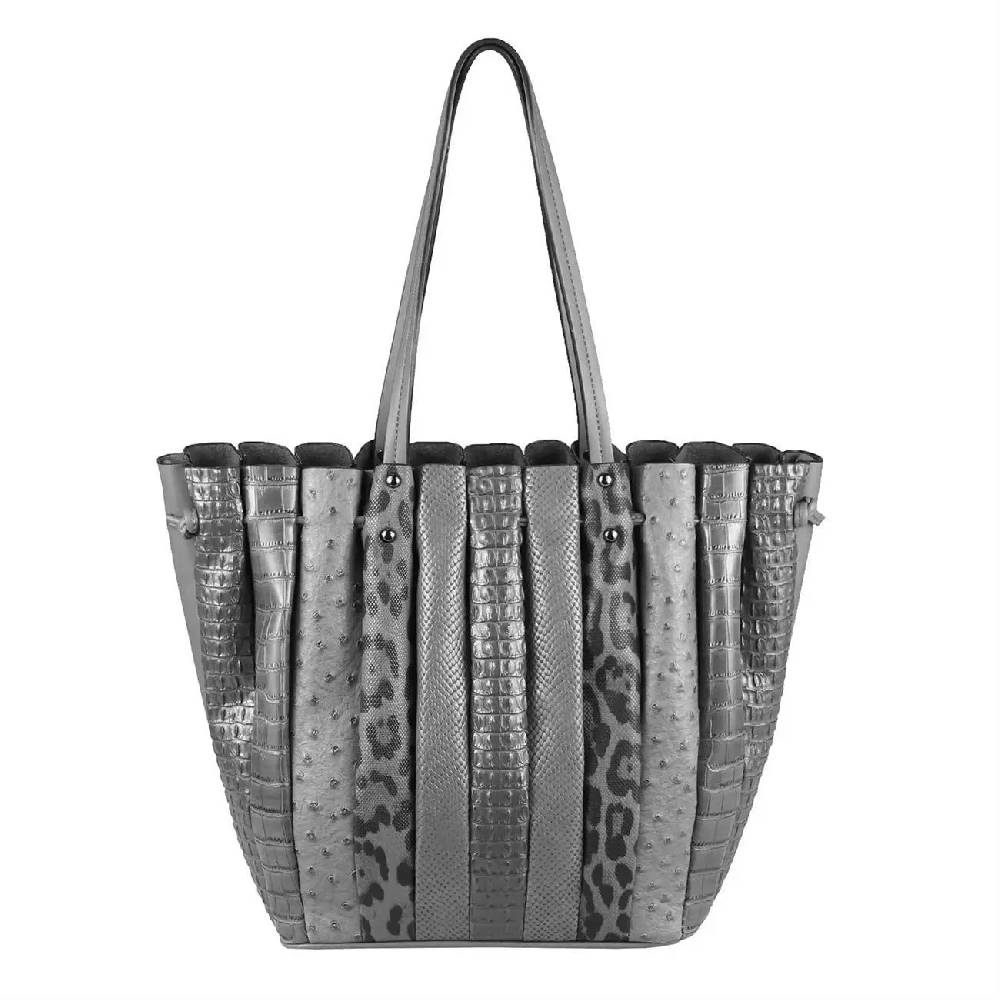 OBC XXL DAMEN TASCHE Shopper Handtasche Arbeit Bag Umhängetasche Schultertasche Leder Optik Kroko Strauß Leoparden Print