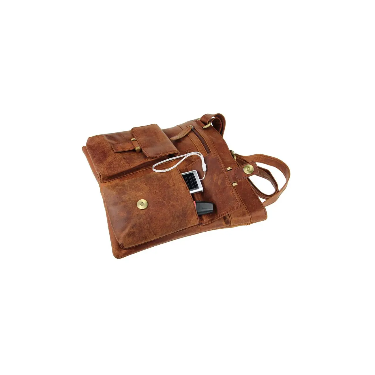 Old River Vintage Retro Style LEDER Bubalus WasserBüffel Büffelleder Tasche Messenger Bag Umhängetasche Tablet Ipad Mini Bis Ca. 12 Zoll CrossOver 28x30x2 Cm (BxHxT)