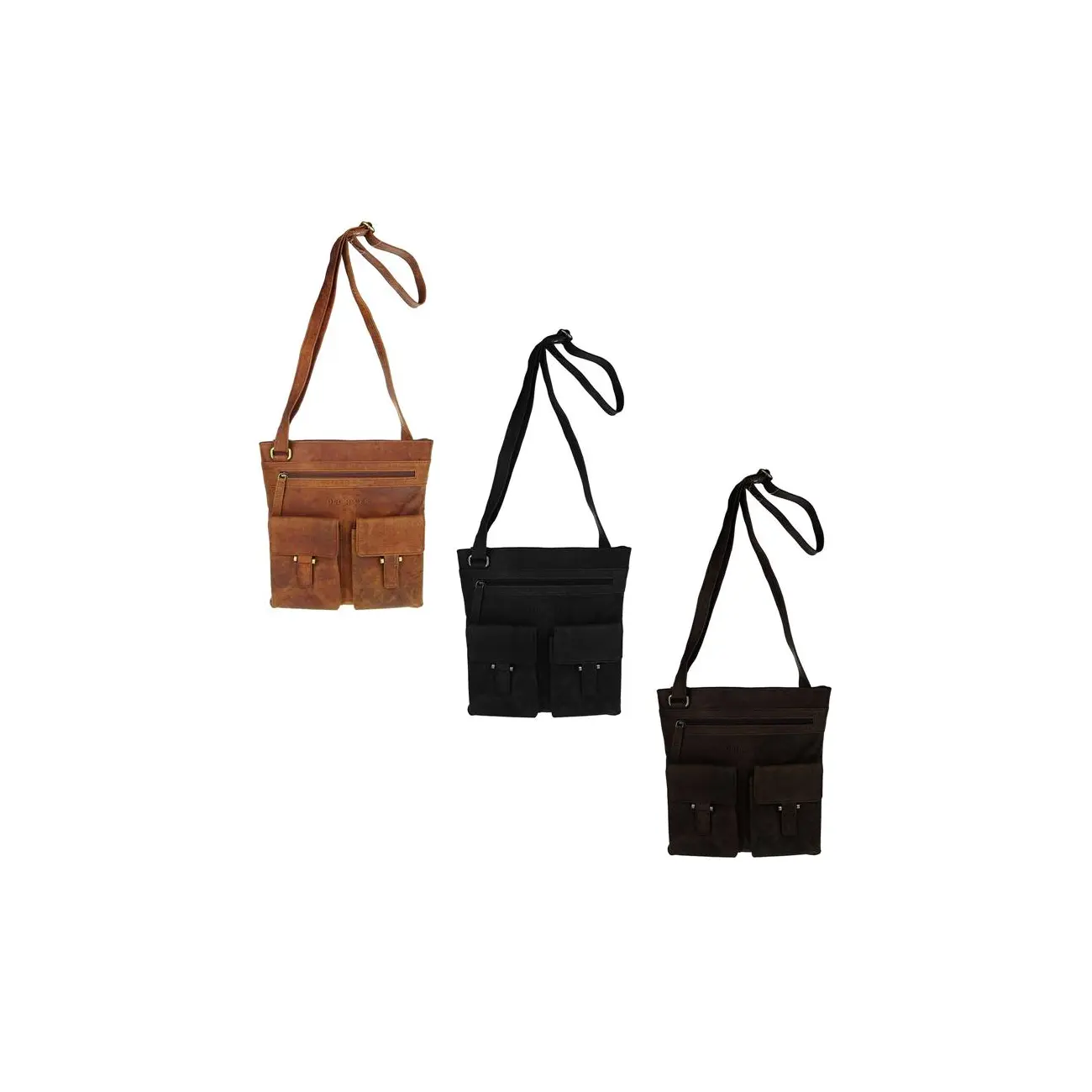 Old River Vintage Retro Style LEDER Bubalus WasserBüffel Büffelleder Tasche Messenger Bag Umhängetasche Tablet Ipad mini bis ca. 12 Zoll CrossOver 28x30x2 cm (BxHxT)