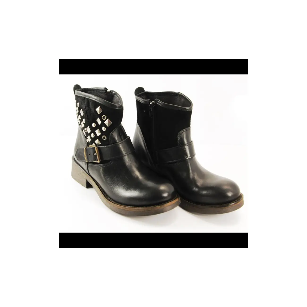 Ovye By Cristina Lucchi Echt Leder Stiefel Stiefeletten Schuhe Ankle Boots Biker