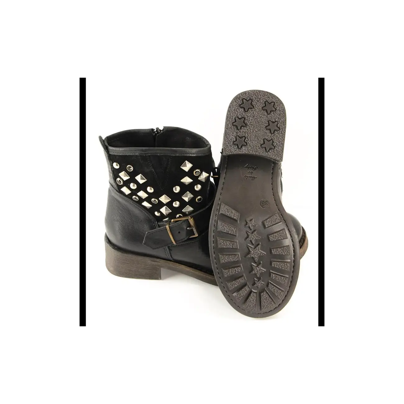 Ovye By Cristina Lucchi Echt Leder Stiefel Stiefeletten Schuhe Ankle Boots Biker