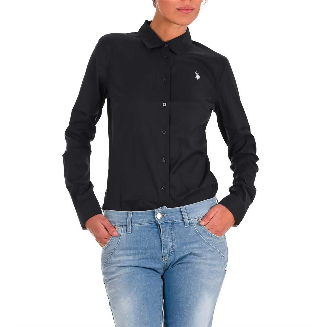 US Polo ASSN USA POLO Damen BODY Hemd T-Shirt USPA Logo Langarm Longsleeve Longshirt