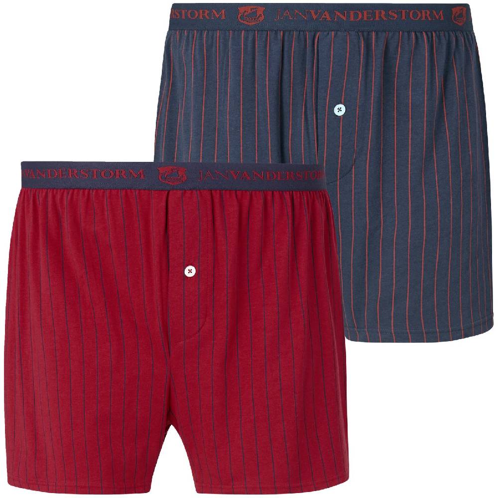 Jan Vanderstorm 2er Pack Boxershorts NICKE rot dunkelblau
