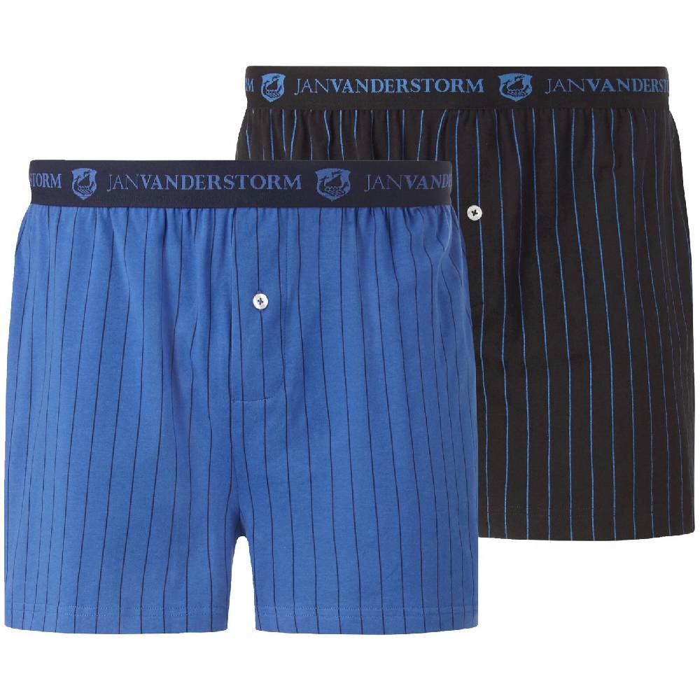 Jan Vanderstorm 2er Pack Boxershorts NICKE royal blau dunkelblau