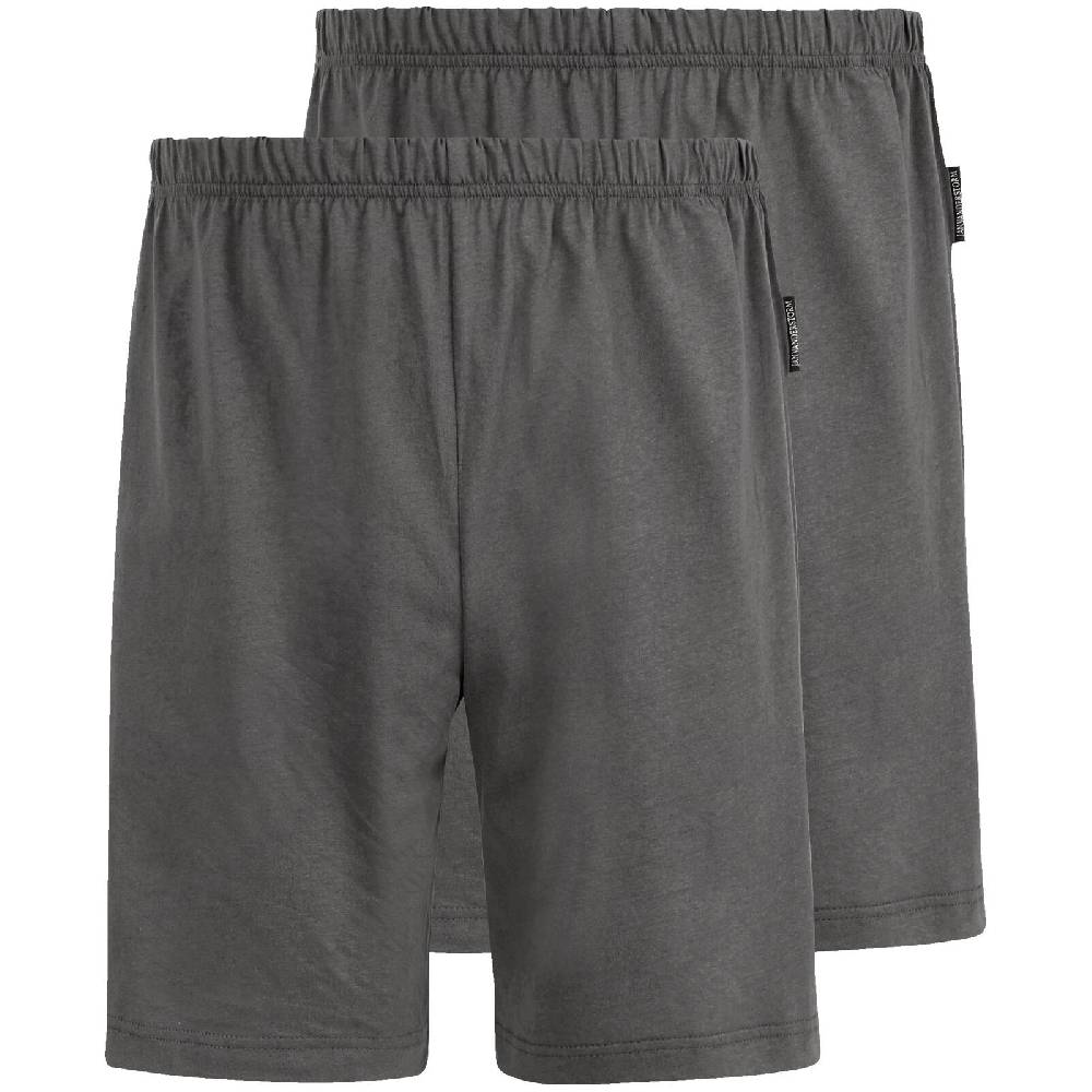 Jan Vanderstorm 2er Pack kurze Schlafhose TIEMU dunkelgrau