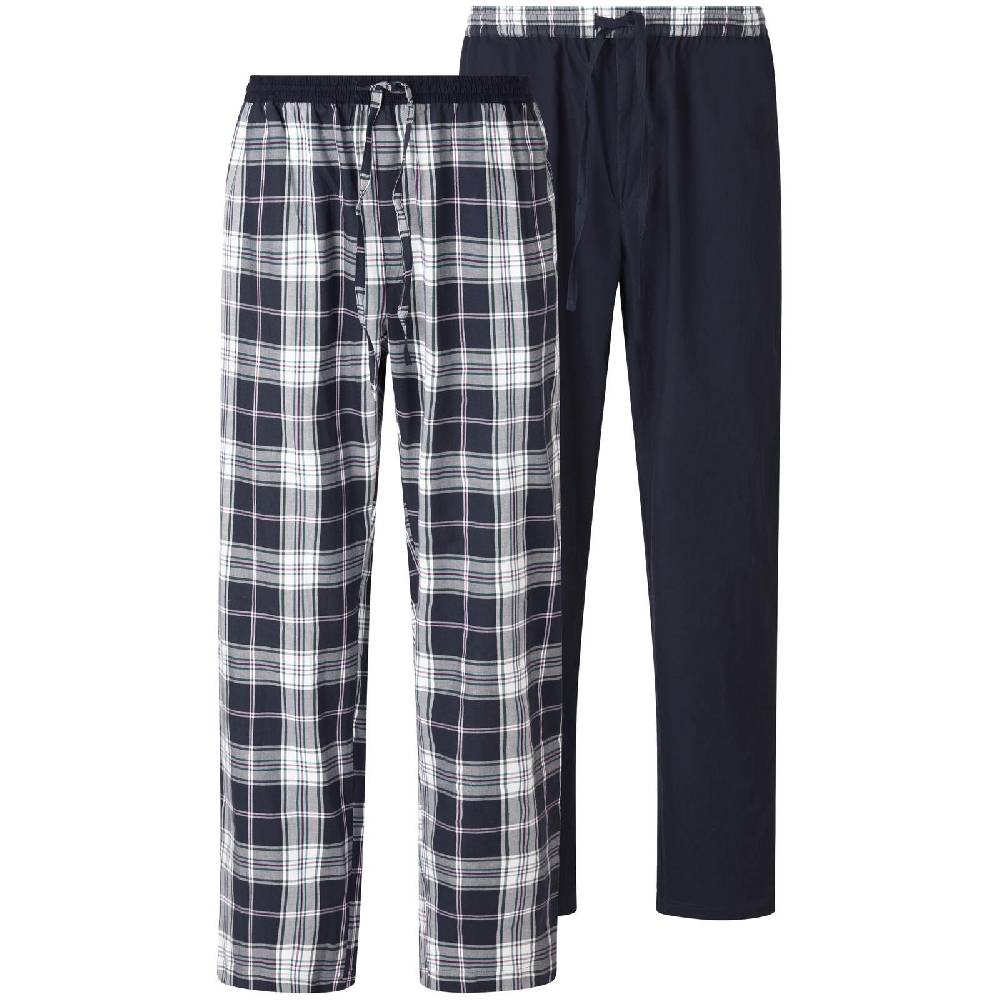 Jan Vanderstorm 2er Pack Schlafhose RAWALD dunkelblau kariert