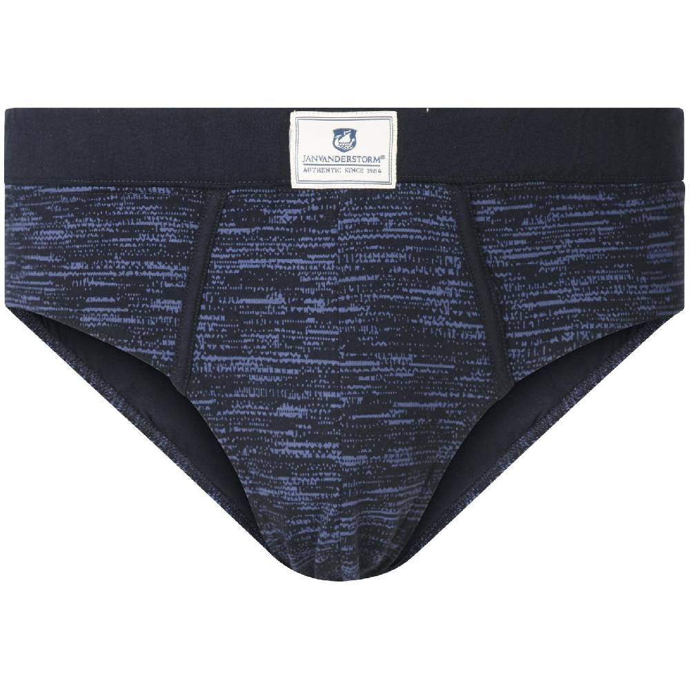 Jan Vanderstorm 2er Pack Slip ARKADI Dunkelblau Bedruckt