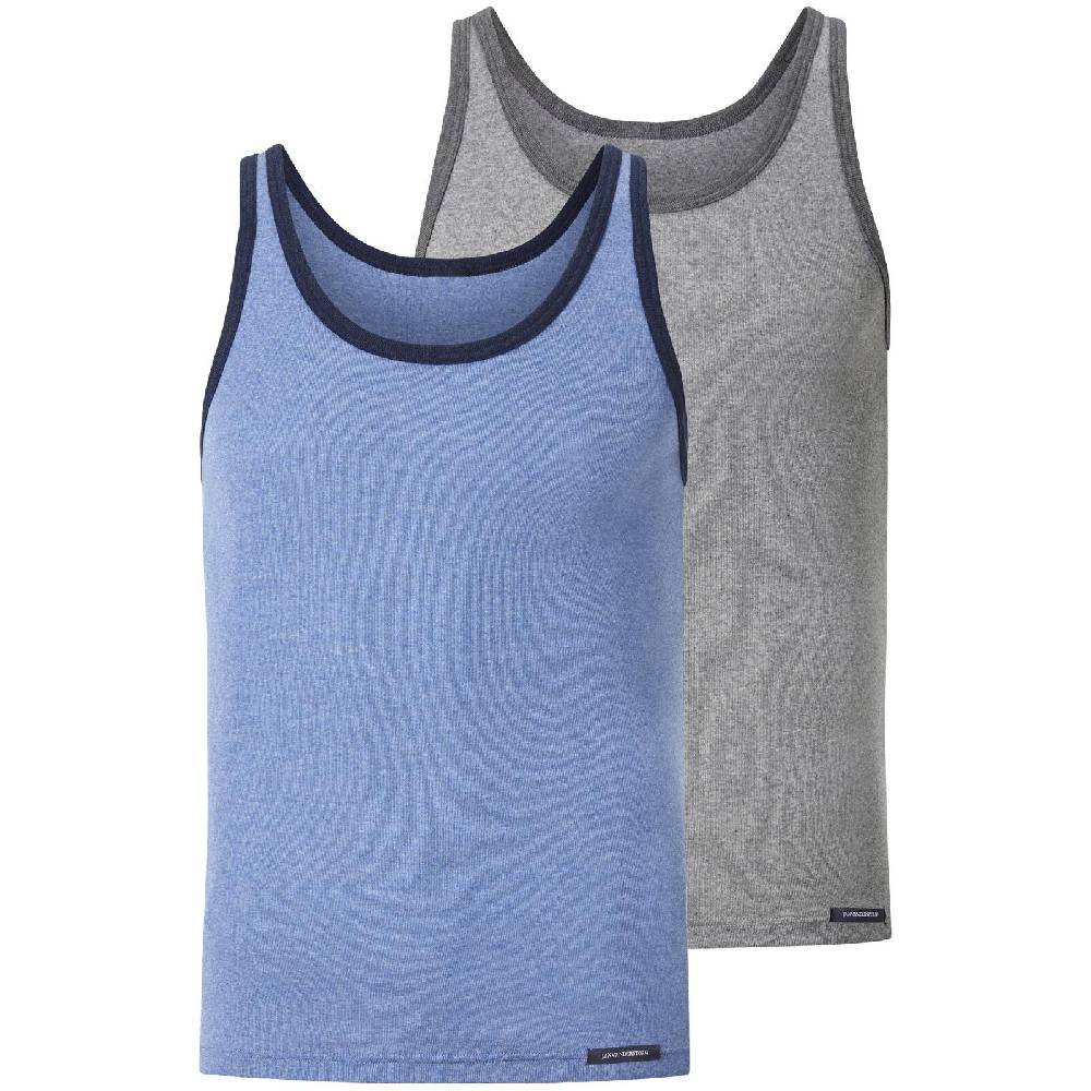 Jan Vanderstorm 2er Pack Unterhemd ELOF hellblau hellgrau