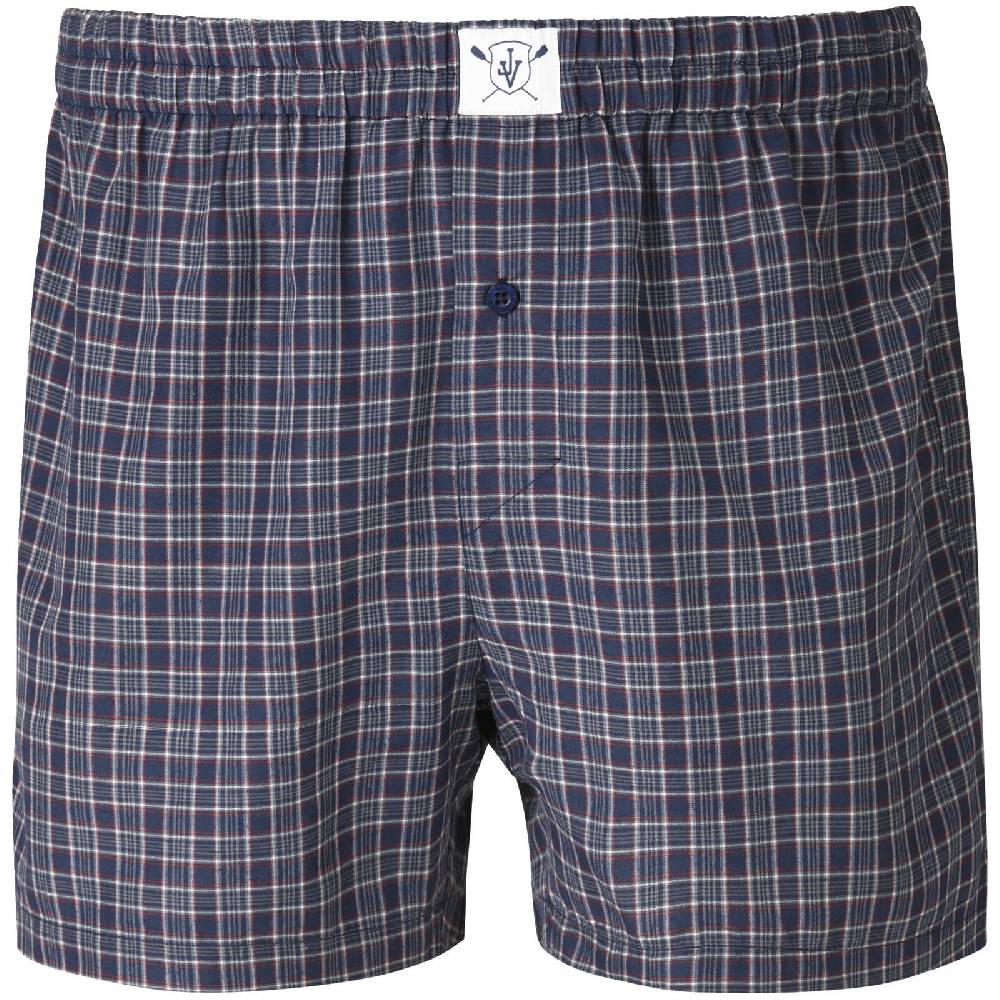 Jan Vanderstorm 3er Pack Boxershorts MARKKU Dunkelblau Rot Gemustert