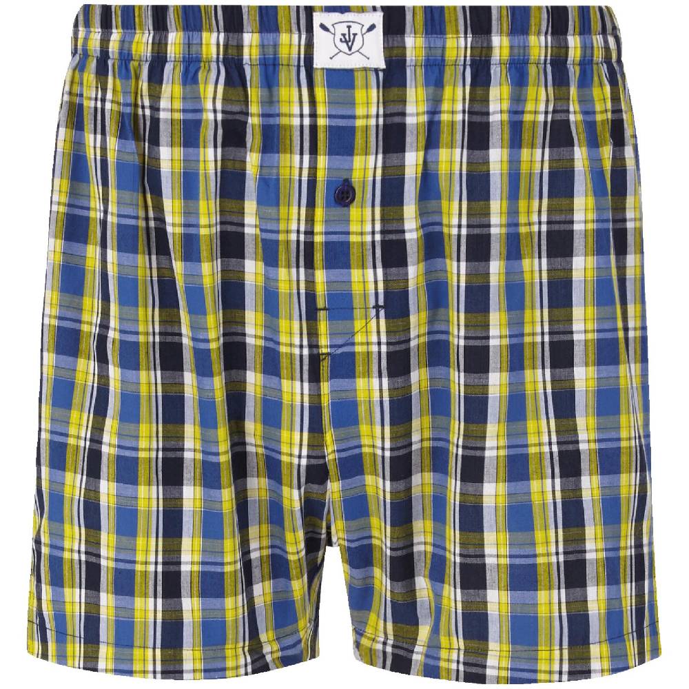 Jan Vanderstorm 3er Pack Boxershorts RIKU Royal Blau Gemustert