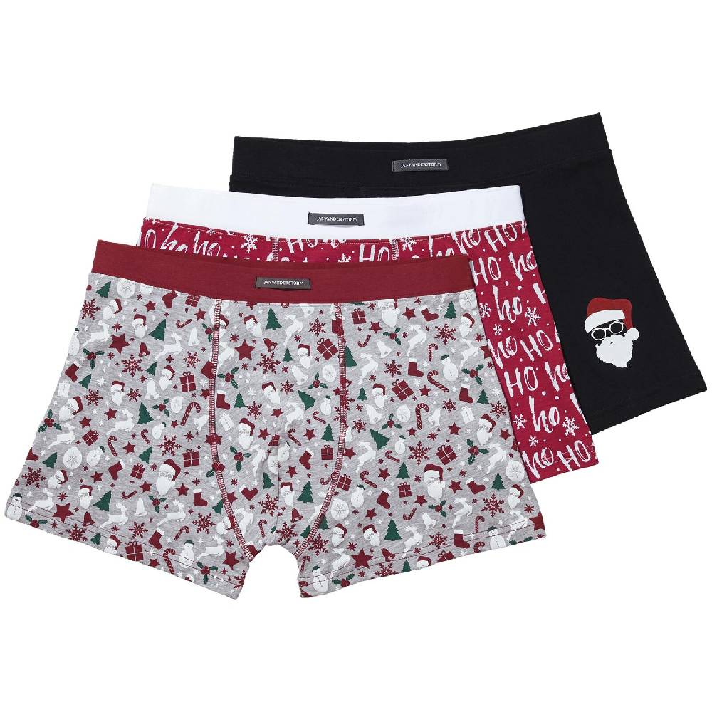 Jan Vanderstorm 3er Pack Retropant AABO Schwarz Grau Rot