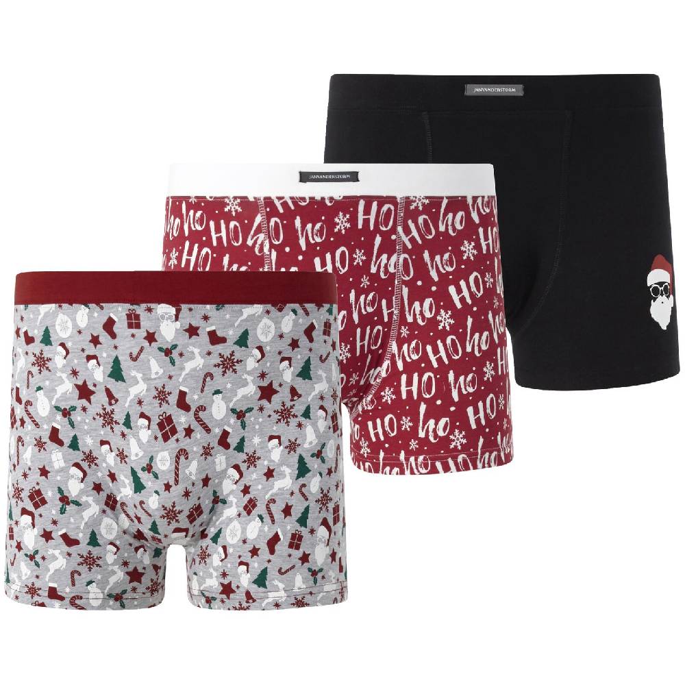 Jan Vanderstorm 3er Pack Retropant AABO schwarz grau rot