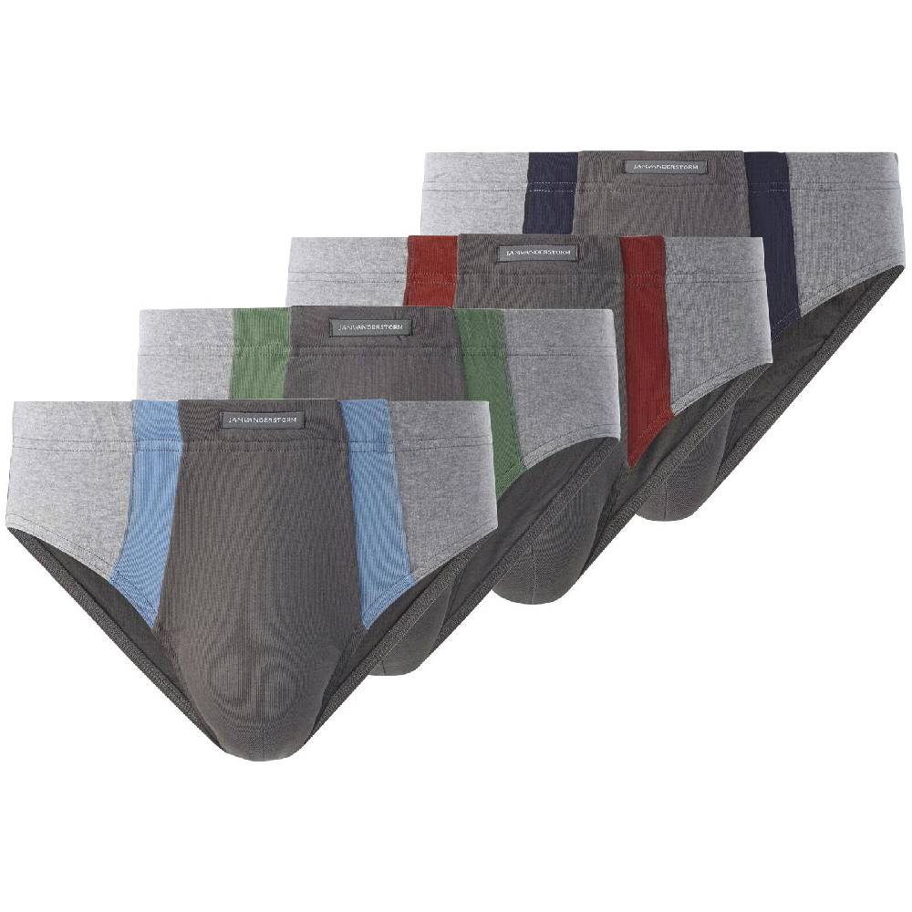 Jan Vanderstorm 4er Pack Sportslip FINNBARR dunkelgrau