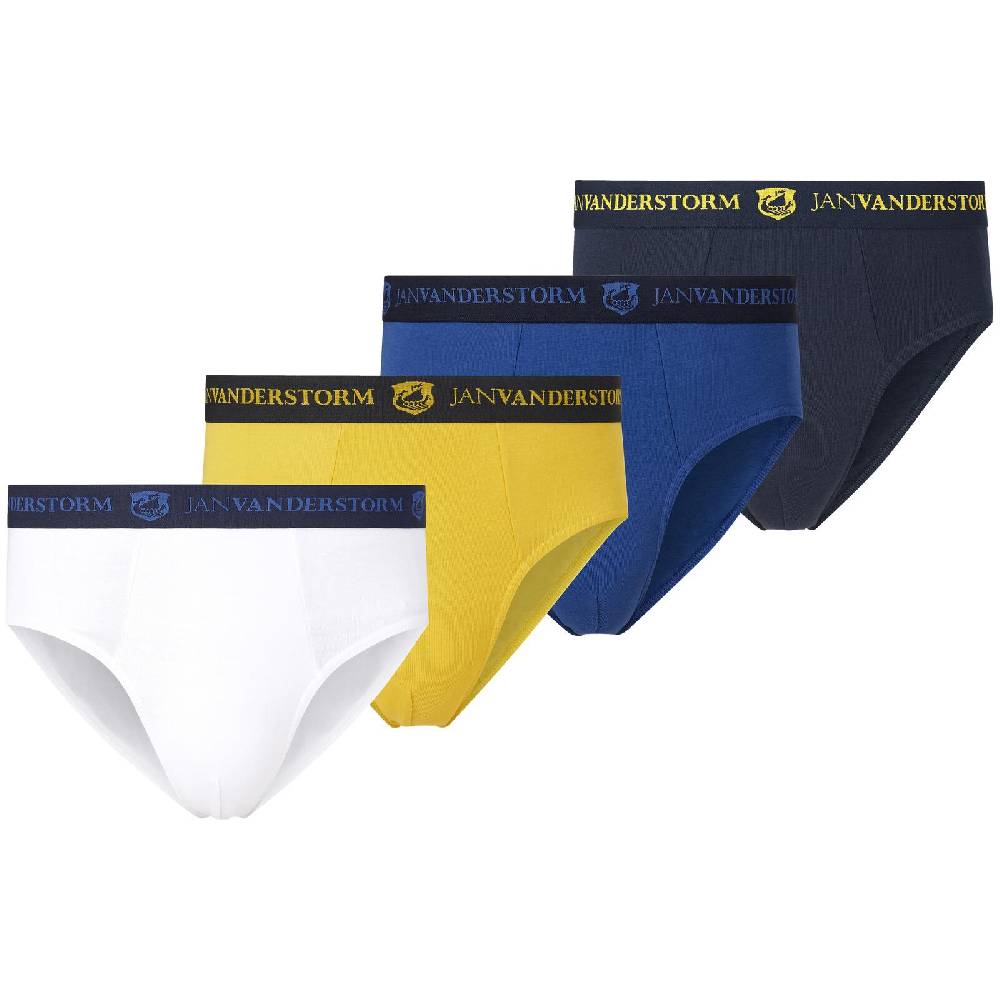 Jan Vanderstorm 4er Pack Sportslip HUMFRED weiß gelb blau