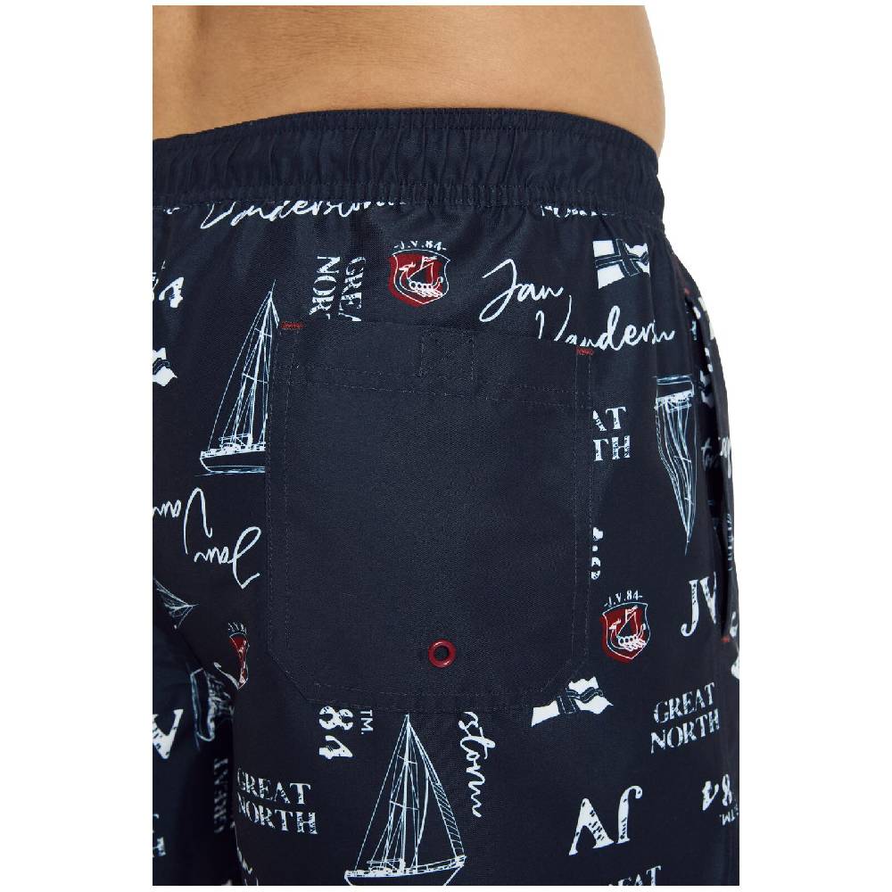 Jan Vanderstorm Badeshort CORNELIS Dunkelblau Bedruckt
