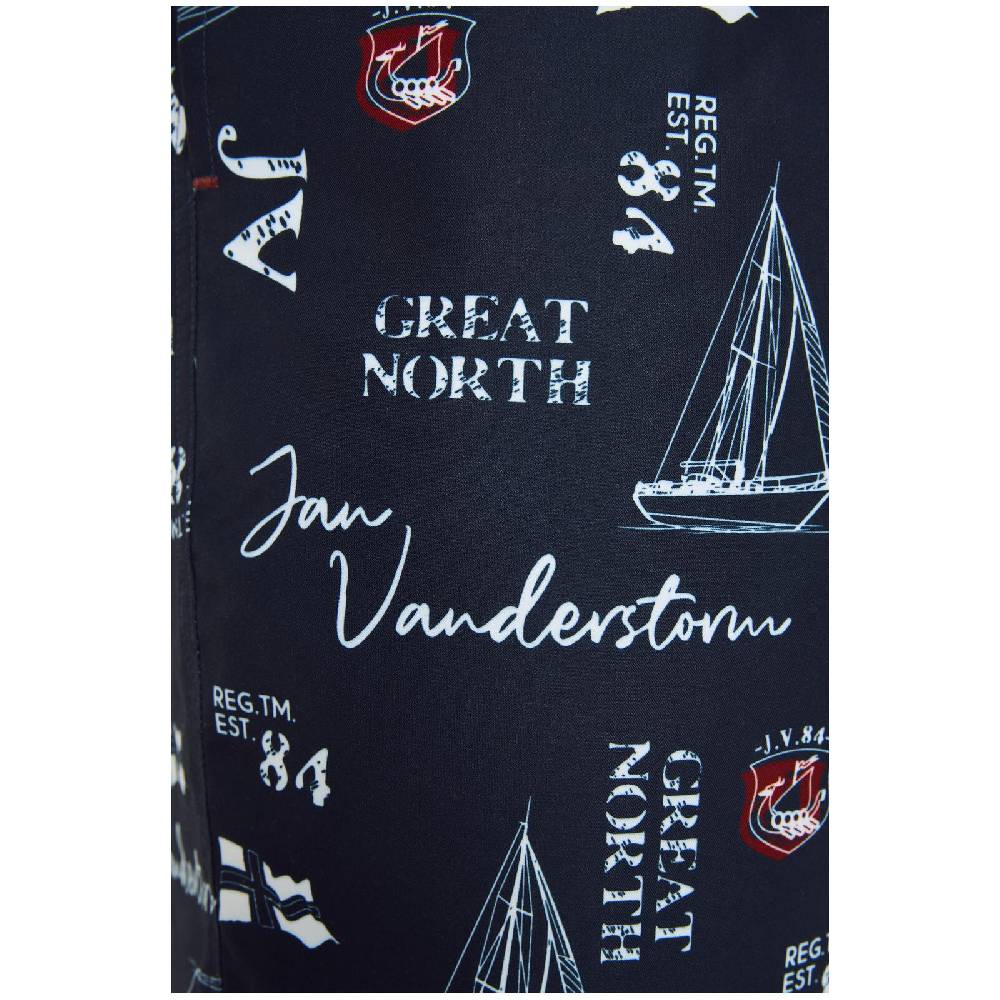 Jan Vanderstorm Badeshort CORNELIS Dunkelblau Bedruckt