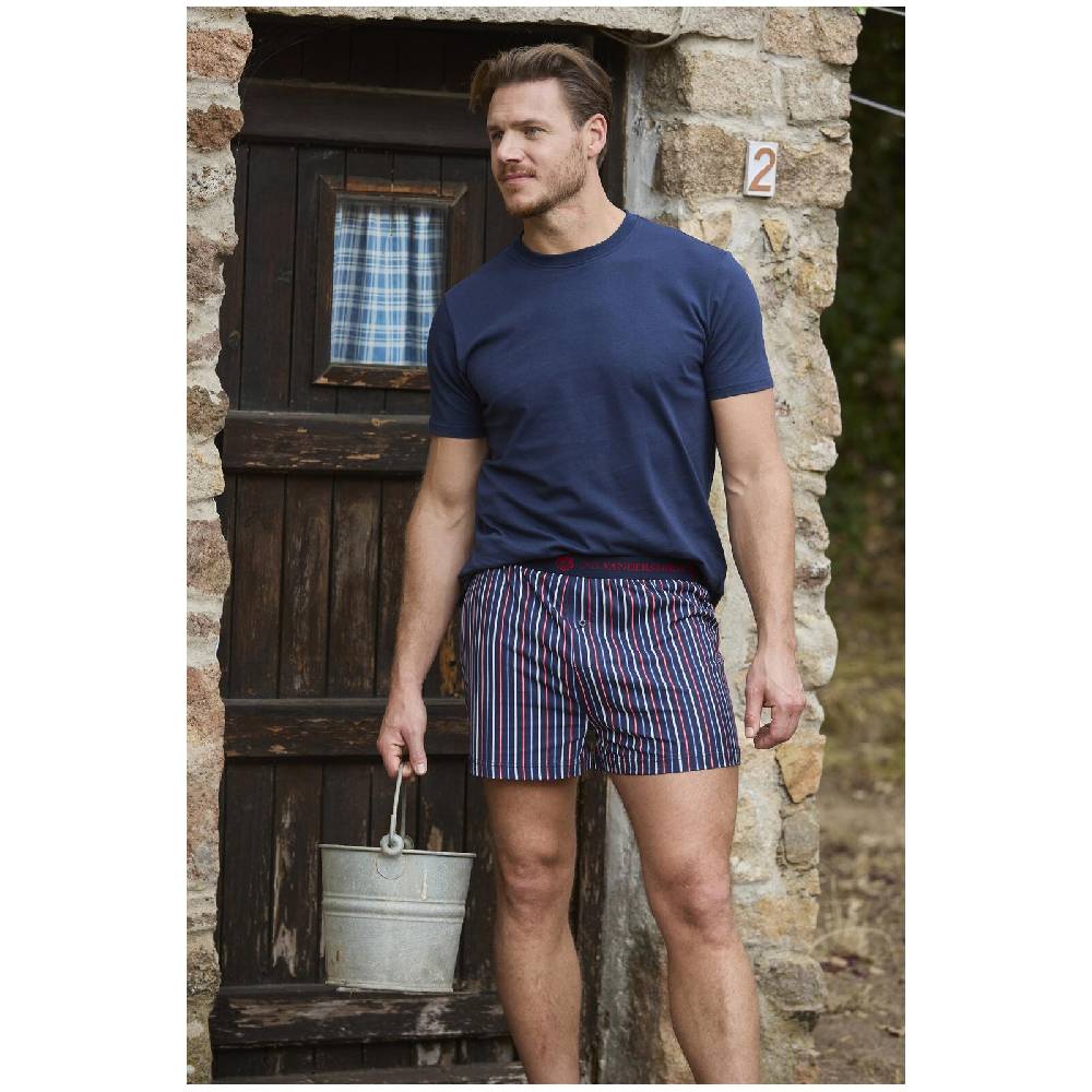 Jan Vanderstorm Boxershort ROOPI Dunkelblau Gestreift