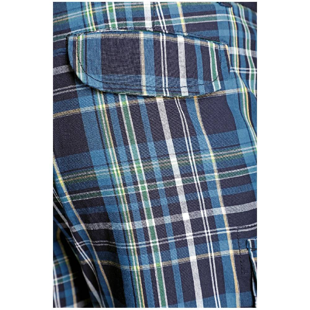 Jan Vanderstorm Cargobermuda DORG Blau Grün Kariert