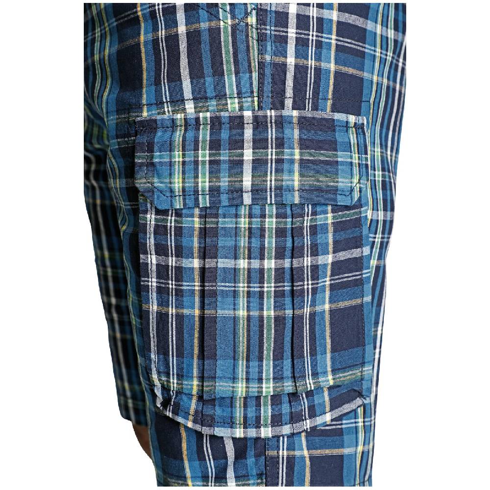 Jan Vanderstorm Cargobermuda DORG Blau Grün Kariert