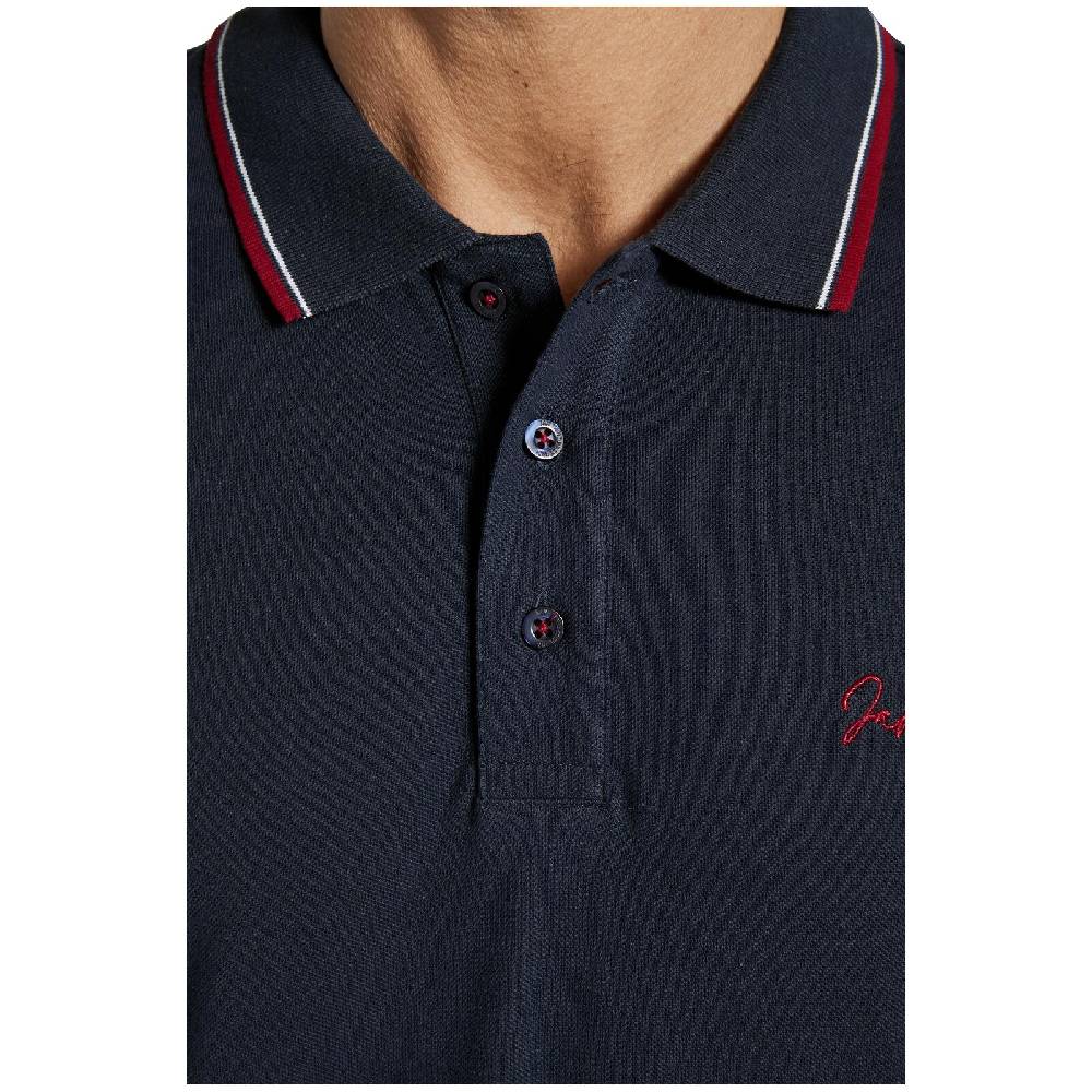 Jan Vanderstorm Doppelpack Langarm-Poloshirt TEUVO Weiß Dunkelblau