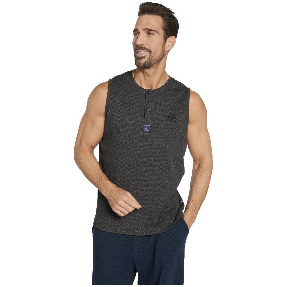 Jan Vanderstorm Doppelpack Muskelshirt MELFES Weiß Dunkelgrau Melange