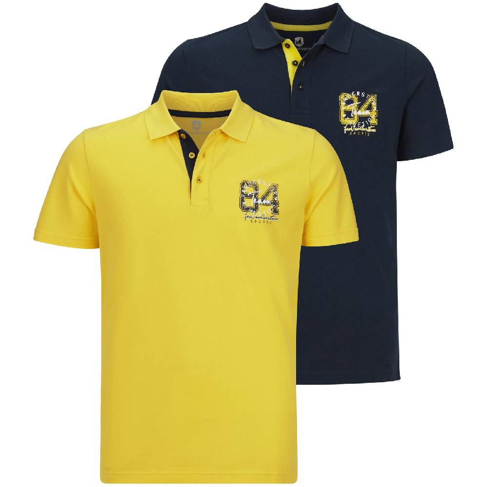 Jan Vanderstorm Doppelpack Poloshirt GLENN gelb dunkelblau
