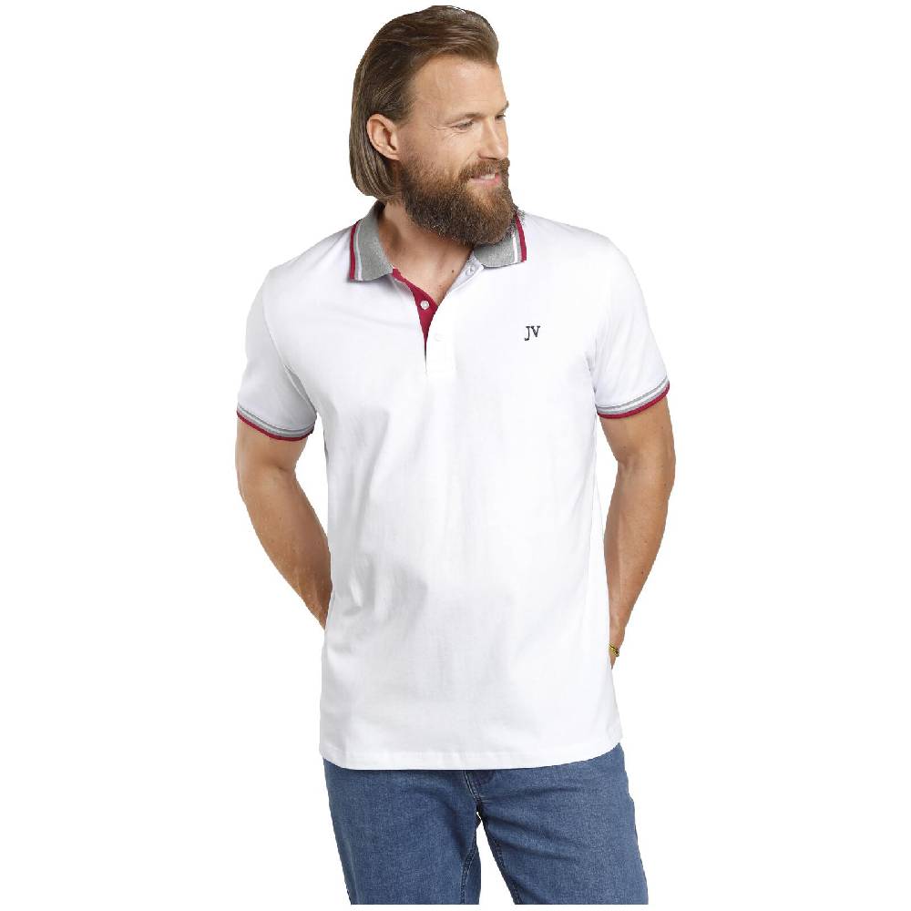 Jan Vanderstorm Doppelpack Poloshirt JOHAN Weiß Grau