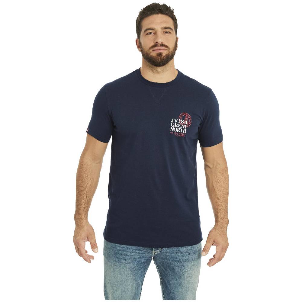 Jan Vanderstorm Doppelpack T-Shirt ADEKE Weiß Dunkelblau