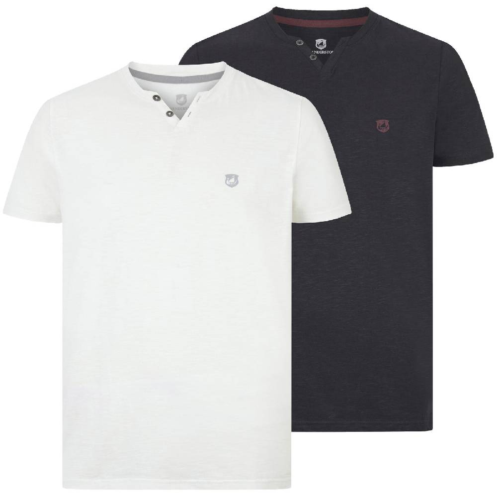 Jan Vanderstorm Doppelpack T-Shirt OLEMARLID weiß schwarz