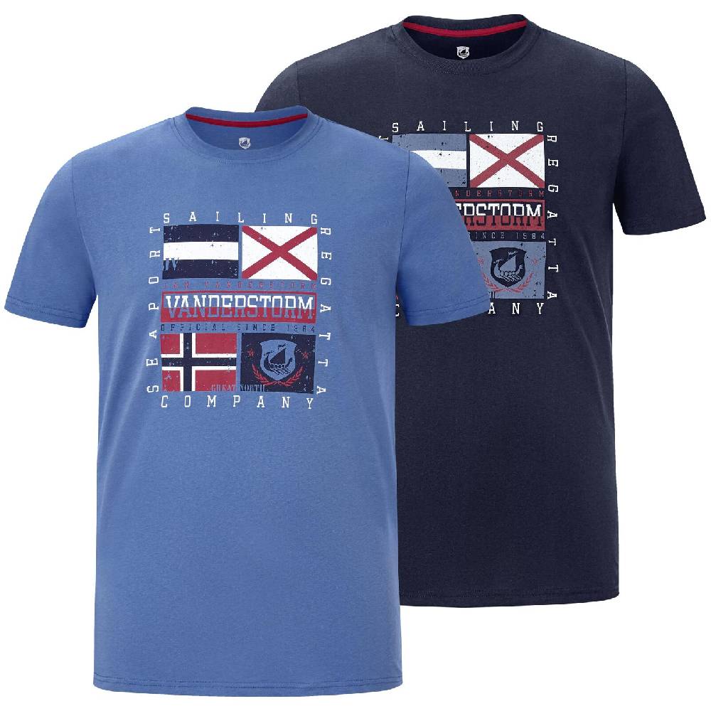 Jan Vanderstorm Doppelpack T-Shirt PREBEN blau dunkelblau