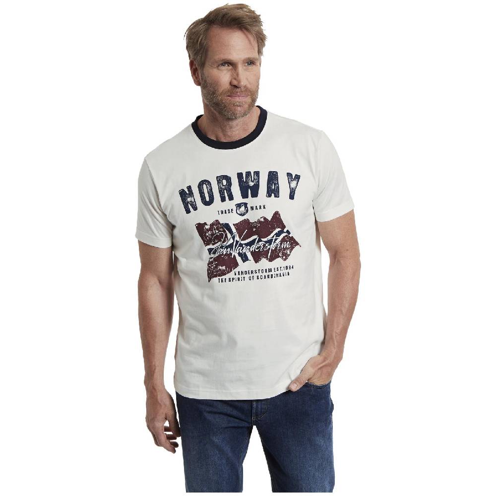 Jan Vanderstorm Doppelpack T-Shirt TORAN Wollweiß Dunkelrot