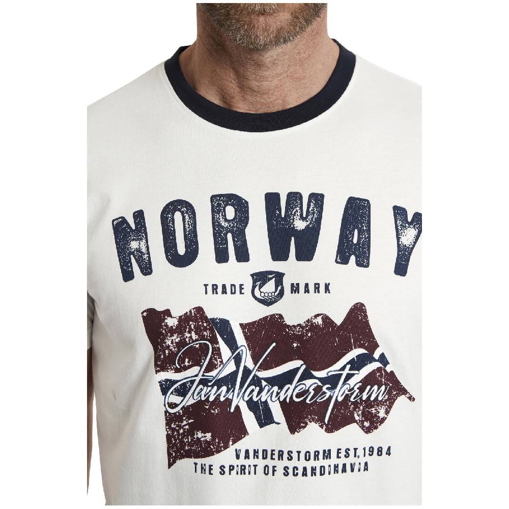 Jan Vanderstorm Doppelpack T-Shirt TORAN Wollweiß Dunkelrot