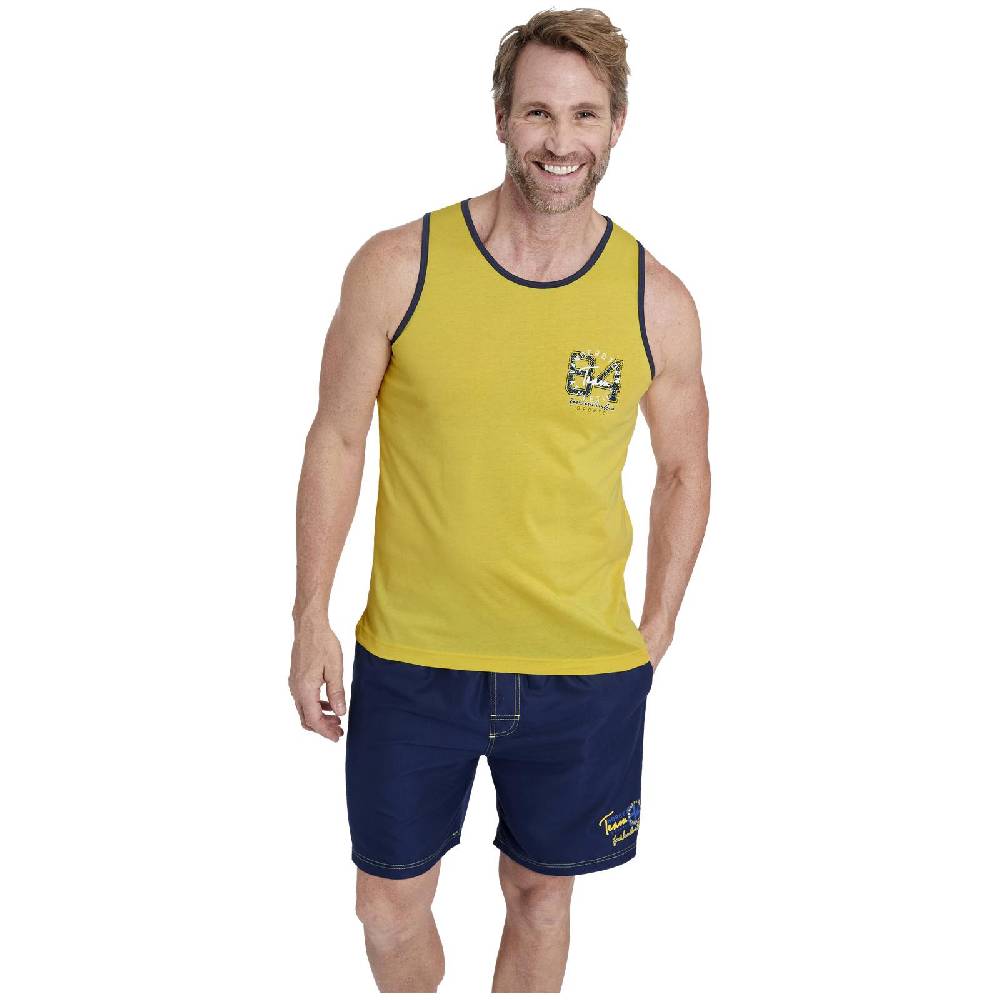 Jan Vanderstorm Doppelpack Tanktop SAKARI Gelb Mint
