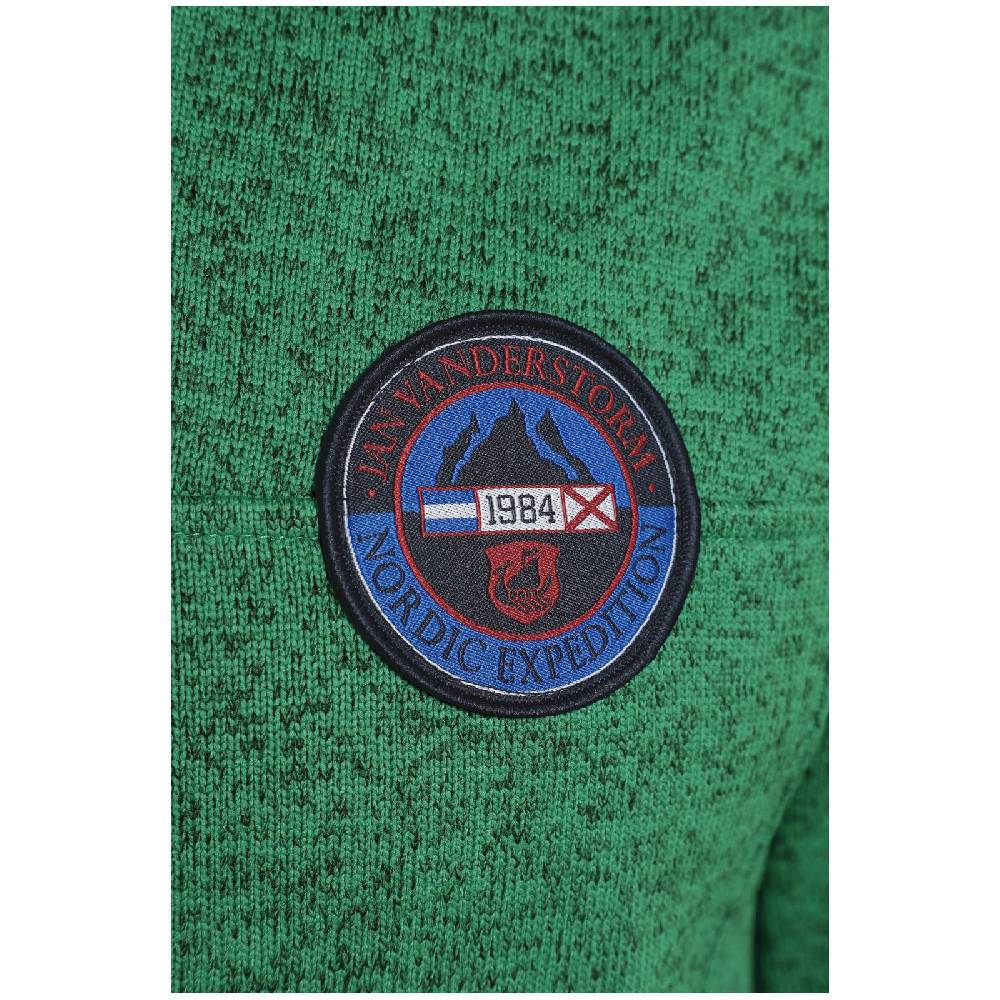 Jan Vanderstorm Fleece-Sweatshirt DAUBE Grün Melange