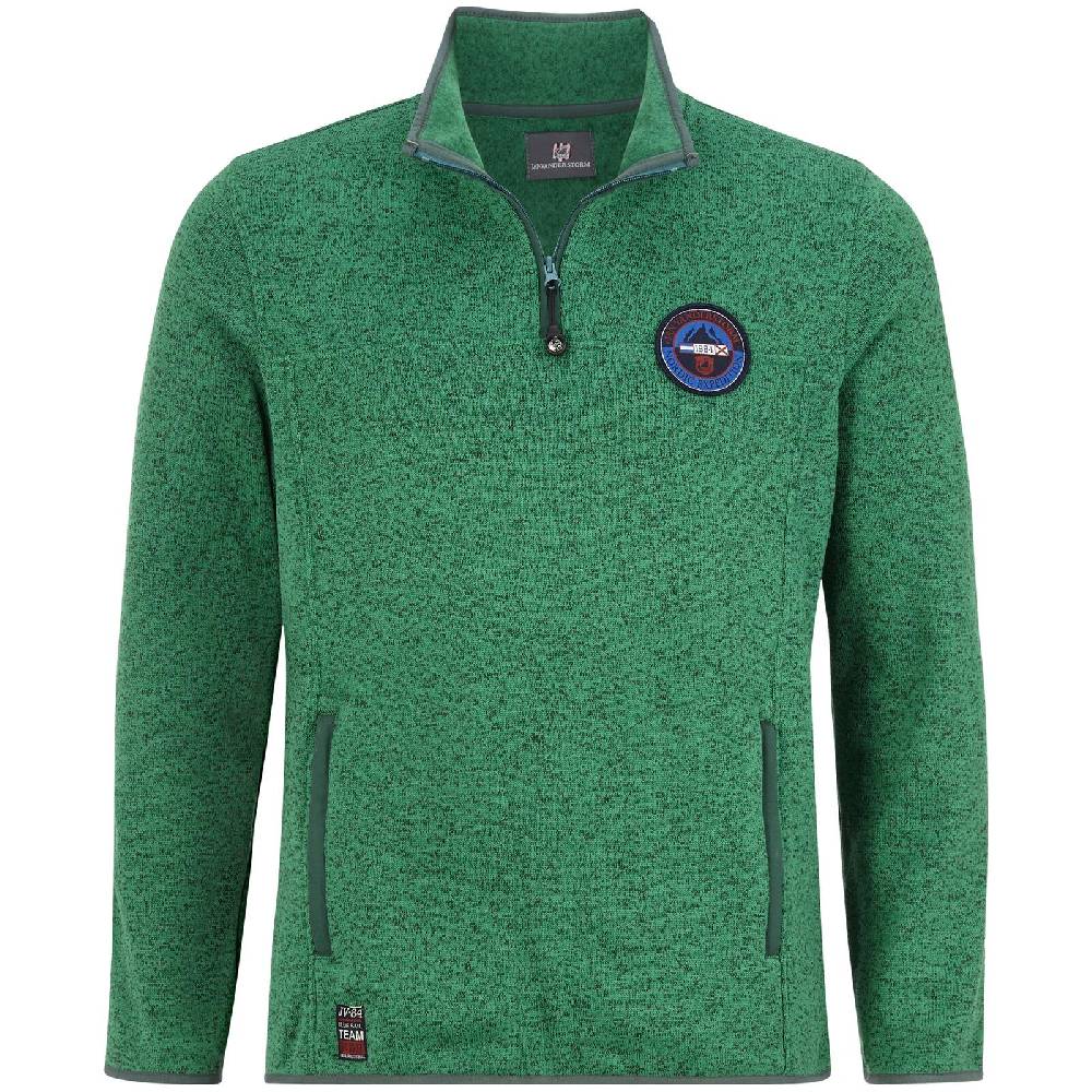 Jan Vanderstorm Fleece-Sweatshirt DAUBE grün melange