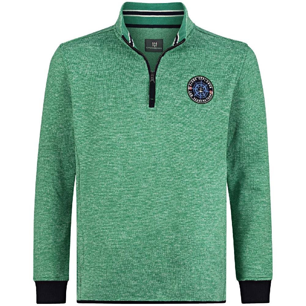 Jan Vanderstorm Fleece-Sweatshirt OHLSEN grün melange
