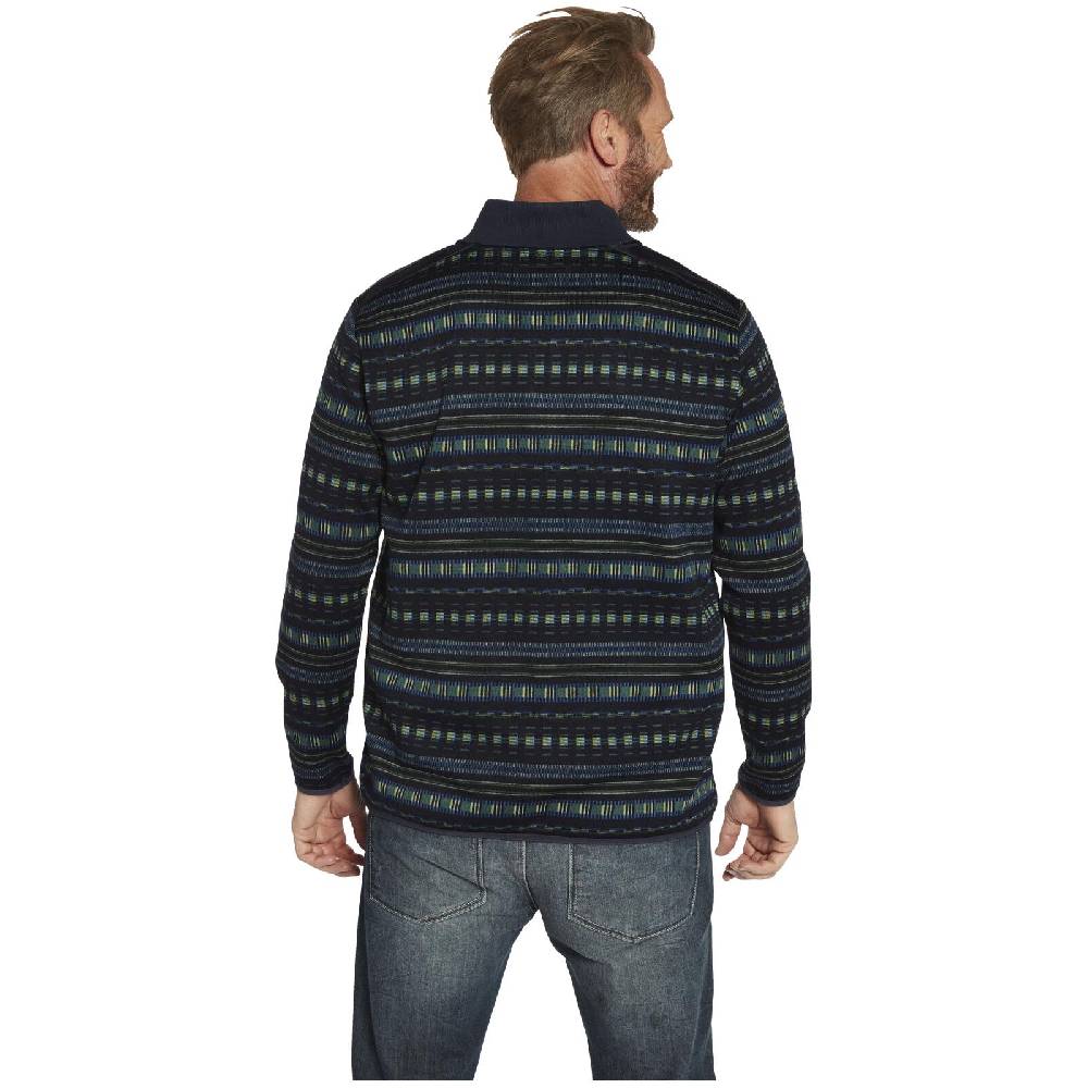 Jan Vanderstorm Fleecejacke NELS Dunkelblau Gemustert