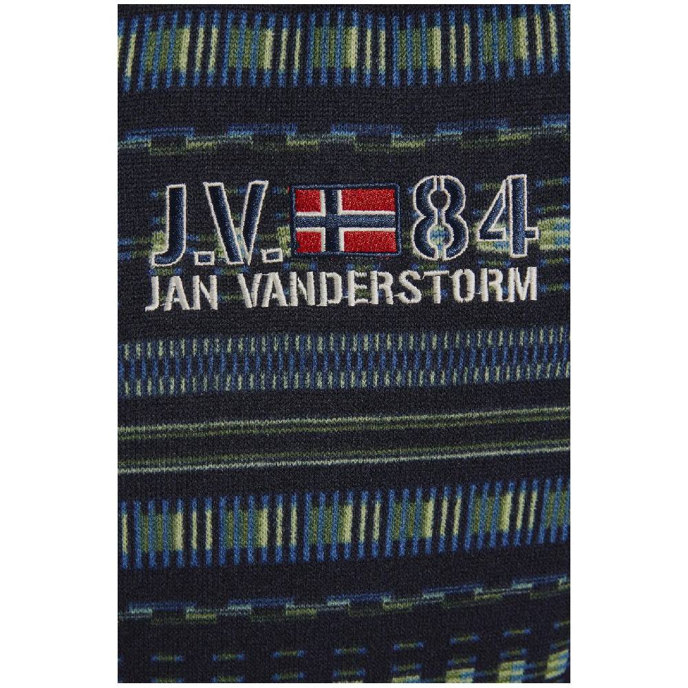 Jan Vanderstorm Fleecejacke NELS Dunkelblau Gemustert