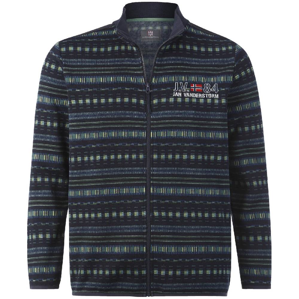 Jan Vanderstorm Fleecejacke NELS dunkelblau gemustert