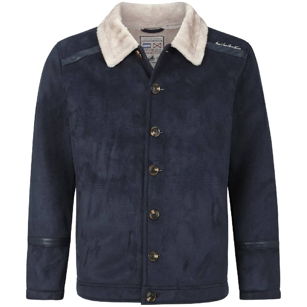 Jan Vanderstorm Jacke in Lederoptik LOTHAR dunkelblau
