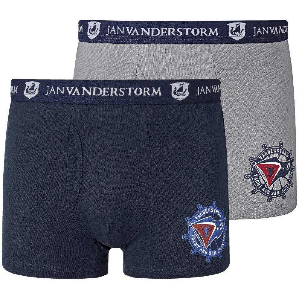 Jan Vanderstorm 2er Pack Retropant HARRI grau blau