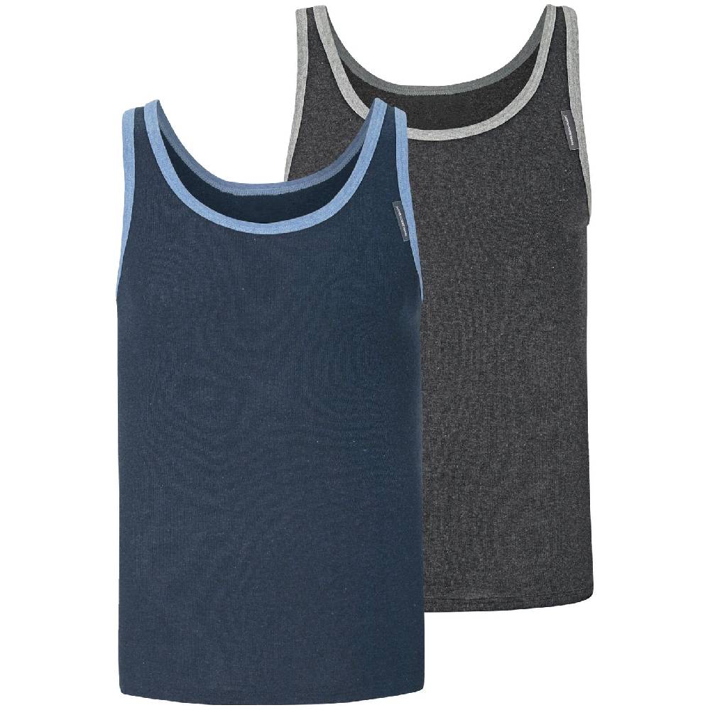 Jan Vanderstorm 2er Pack Unterhemd ELOF blau grau