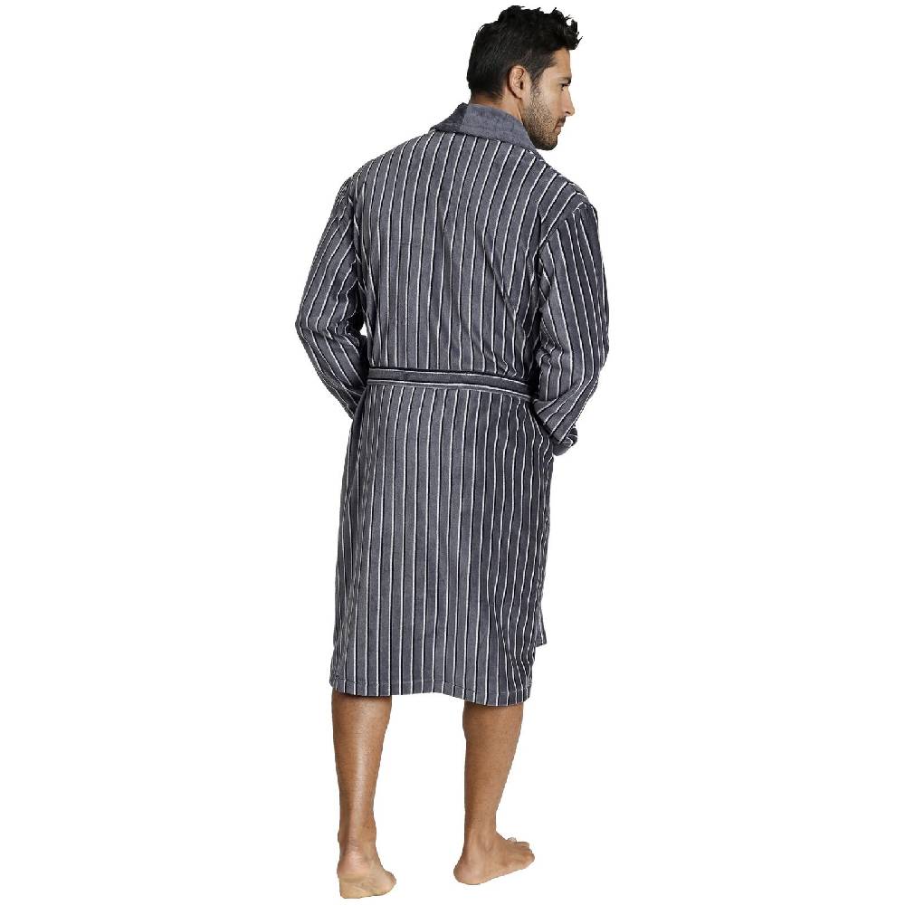 Jan Vanderstorm Bademantel RODIN Grau Gestreift